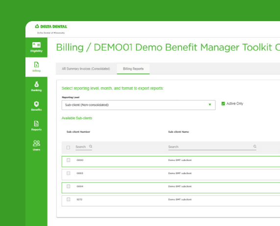 Delta Dental billing / benefit manager toolkit portal