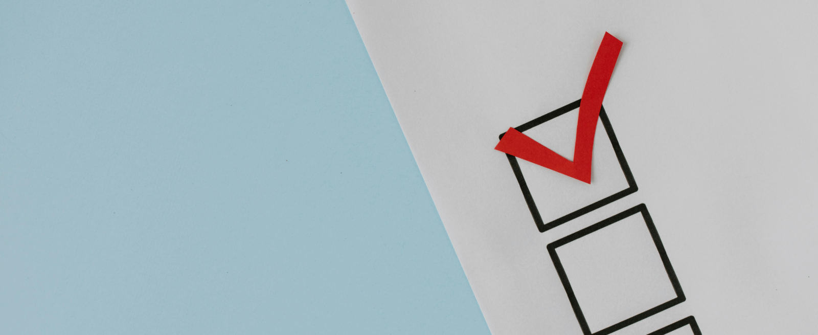 blank check list with a red checkmark