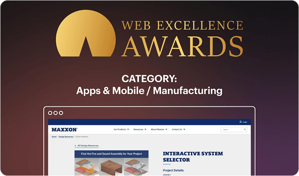 Creed Interactive wins Web Excellence Award for Maxxon web application.