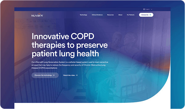 Screenshot of the Nuvaira home page.
