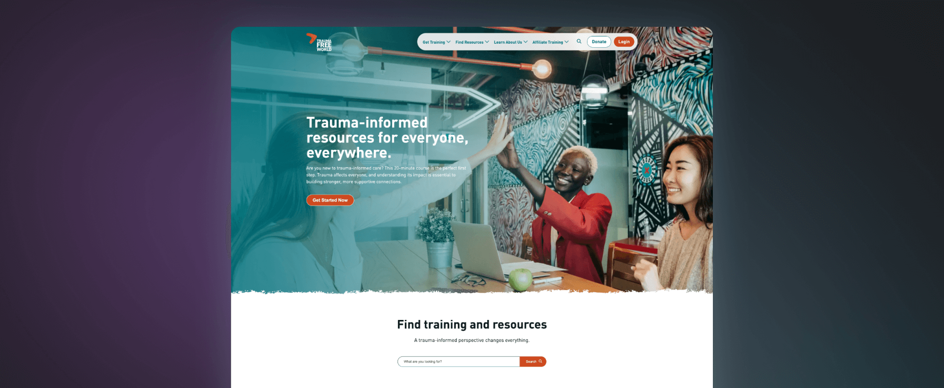 Trauma Free World new homepage