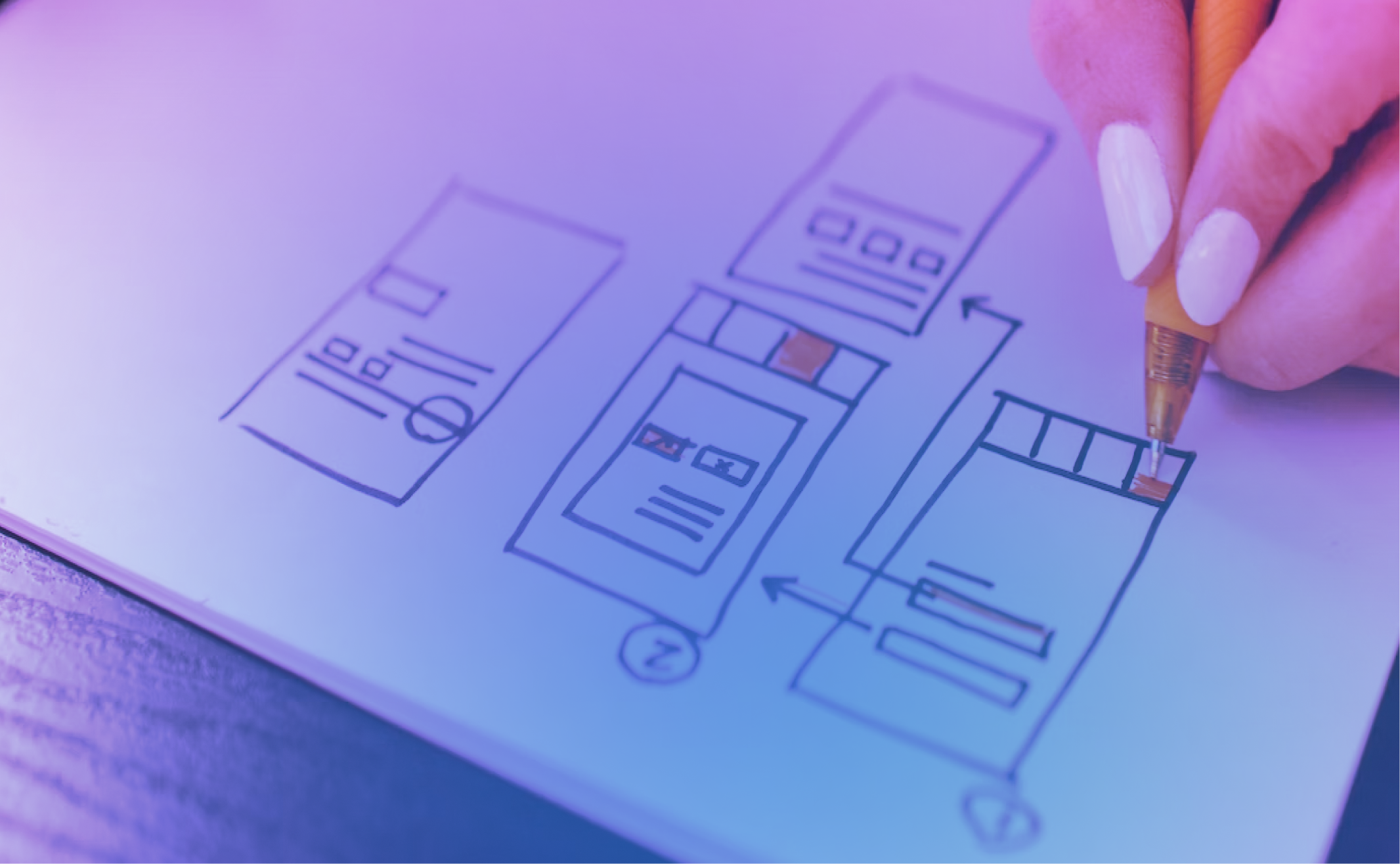 Basic wireframe sketch of web application.