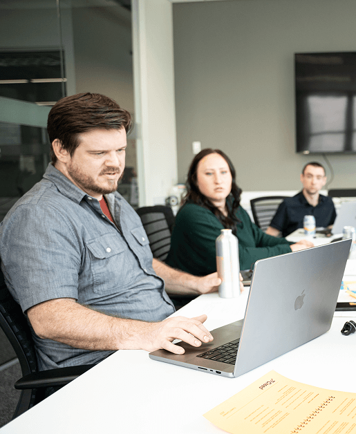 Creed Interactive coworkers running through a project discovery