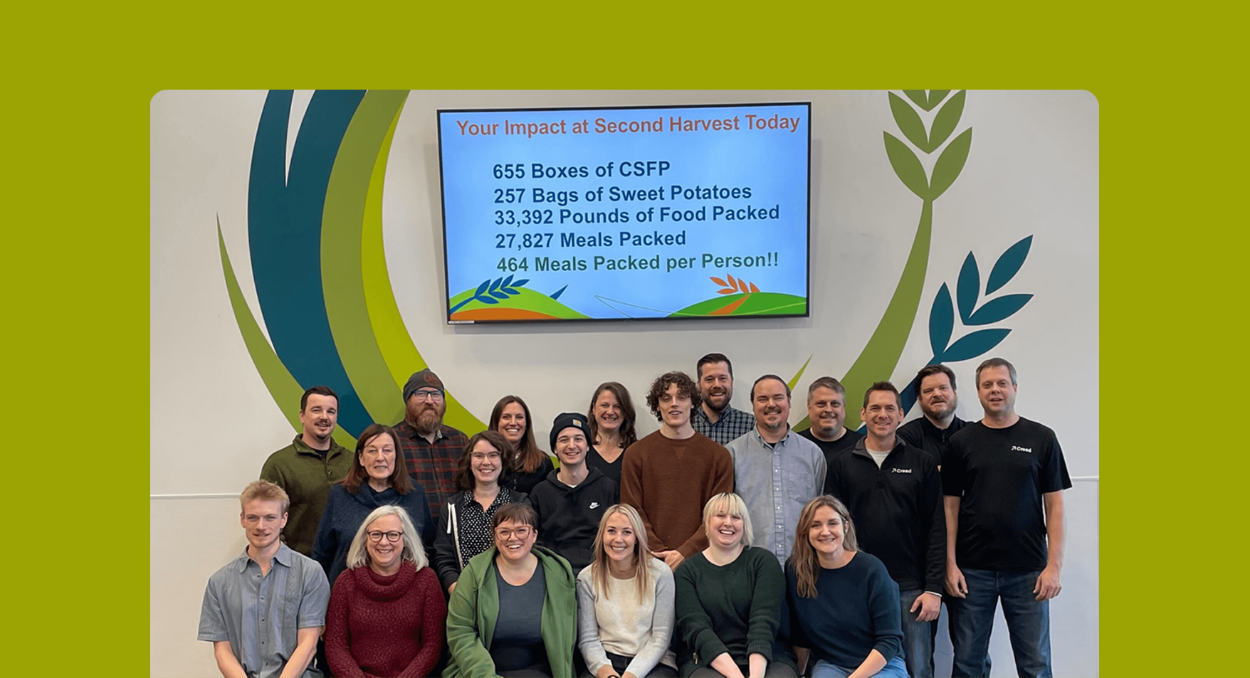 Creed Crew at Second Harvest