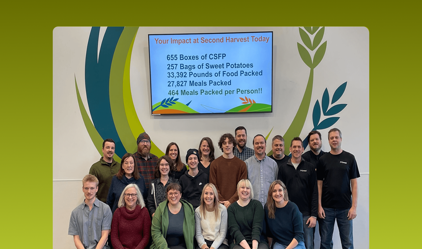 group of creed employees at second harvest