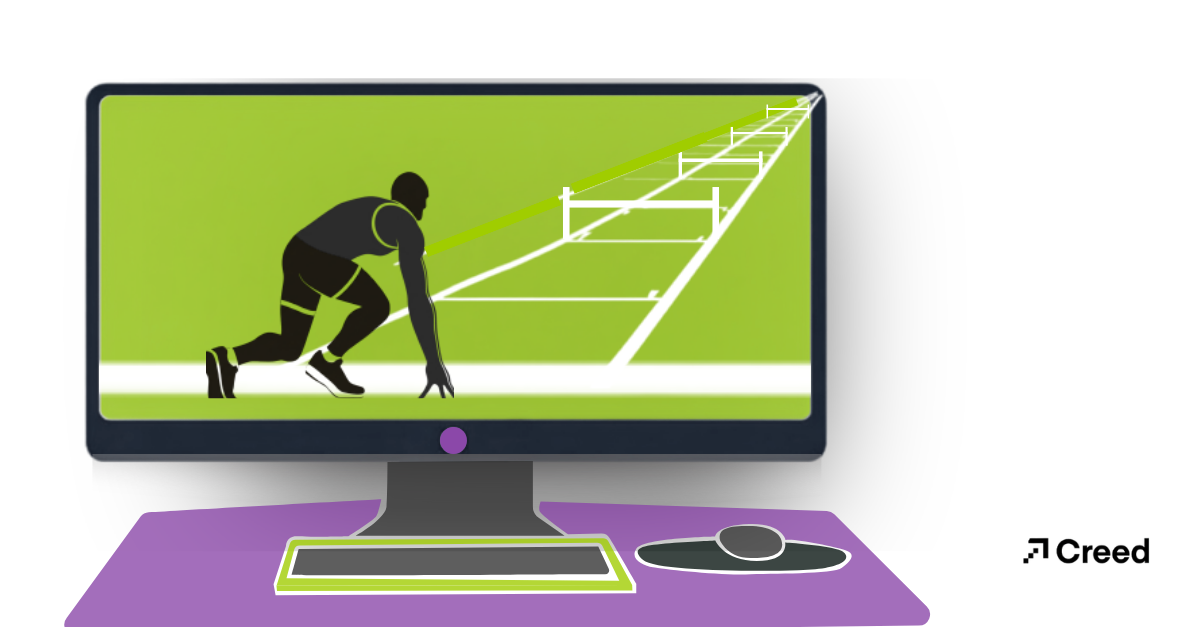 Graphic of a runner at the beginning of the track